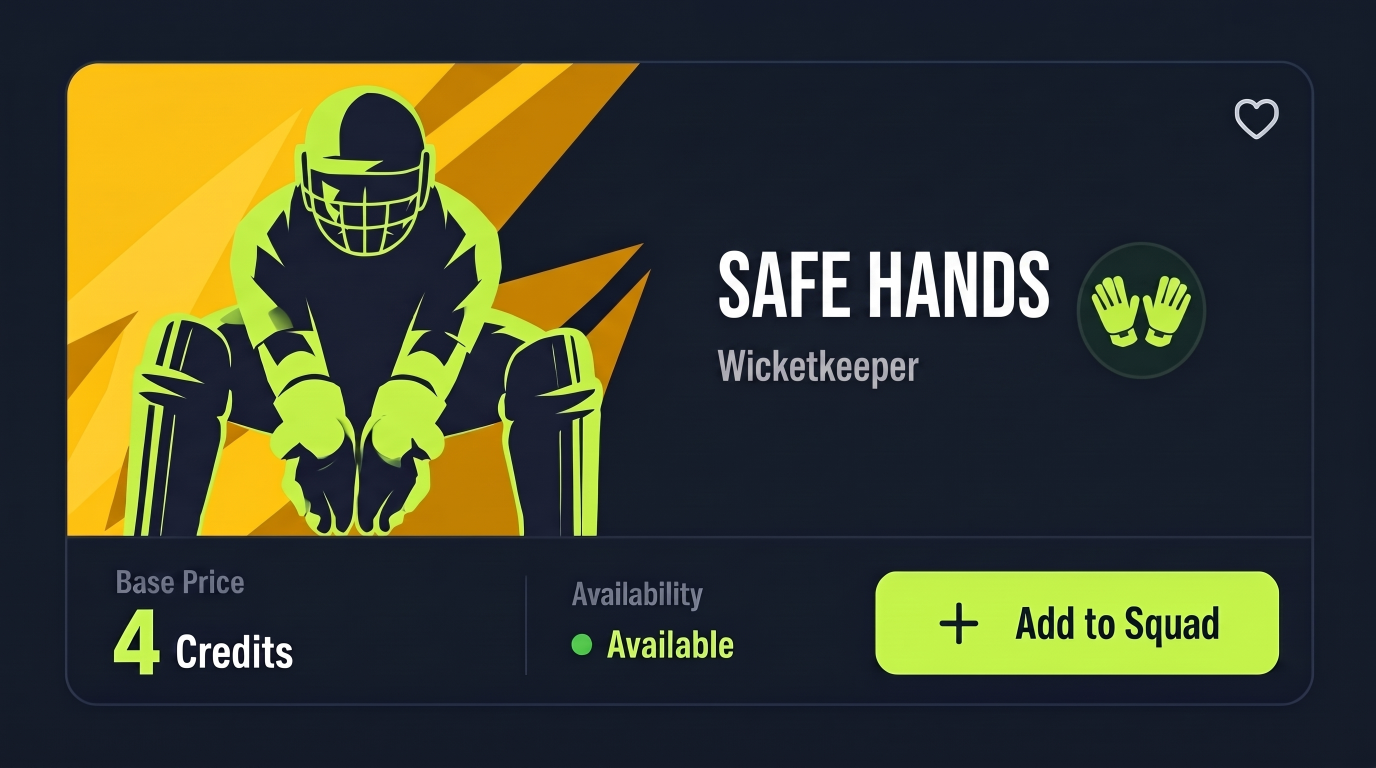 Safe Hands, Wicketkeeper player card
